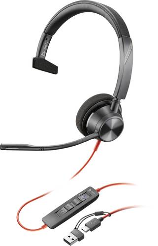 HP Poly Blackwire C3310-M On Ear Headset kabelgebunden Mono Schwarz Mikrofon-Rauschunterdrückung, Noise Cancelling Headset