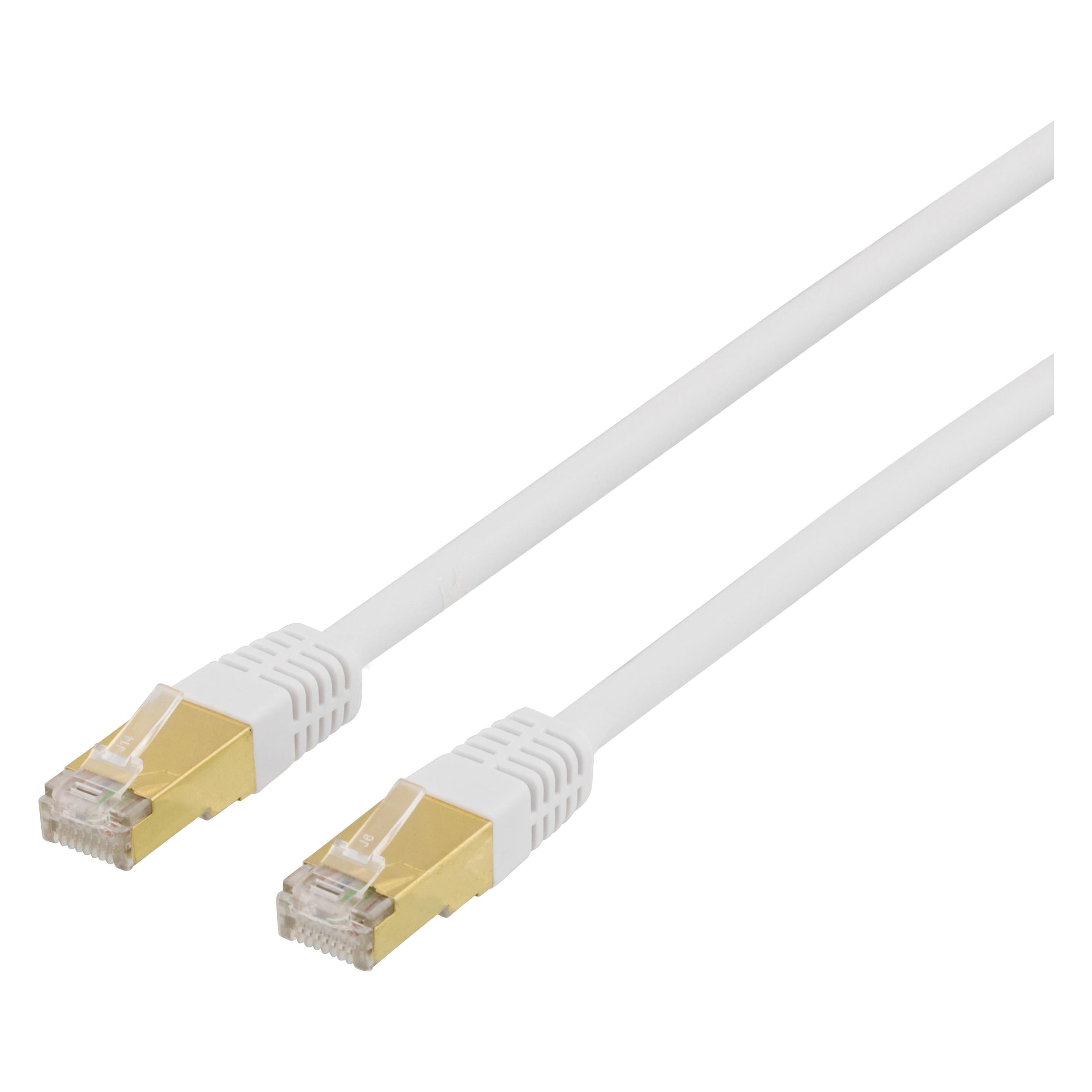 Deltaco TP-kabel CAT7 S/FTP 1m vit (S/FTP, CAT7, 1 m) (STP-71V)