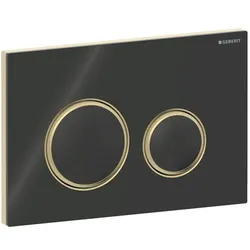 Geberit Sigma 50 Round Betätigungsplatte 115652SJ1 Platte/Taste schwarz, Ring Messing, für 2-Megen-Spülung