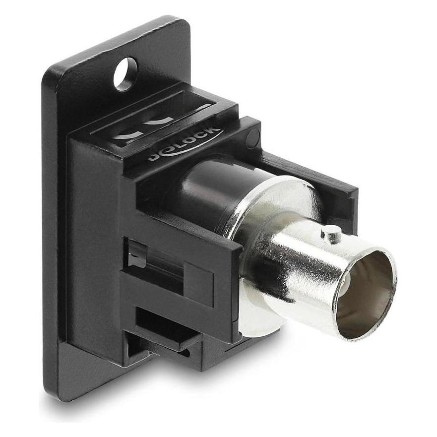 Delock Panel Mount BNC Buchse zu BNC Buchse schwarz (Stecker und Verbinder) (91107)