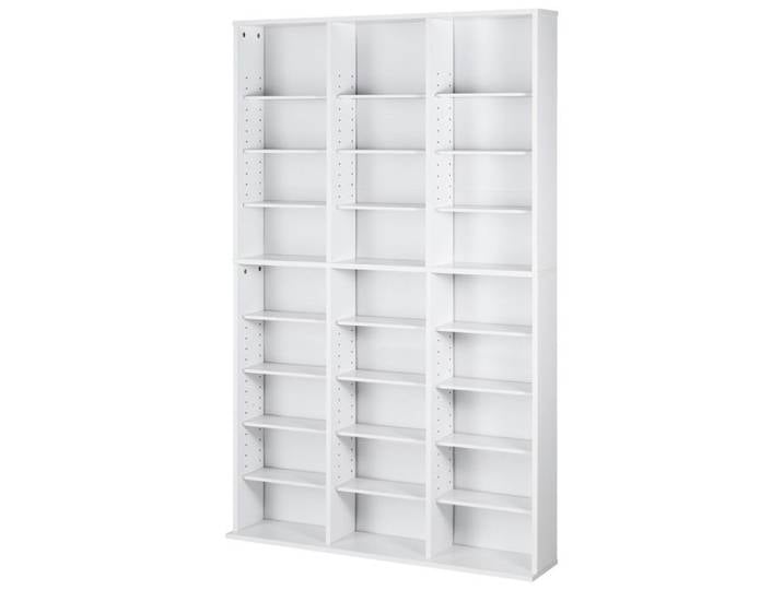 Meuble Rangement Multimédia - DUOKU - Étagère DVD - 9 Niveaux - 27 Compartiments - Blanc