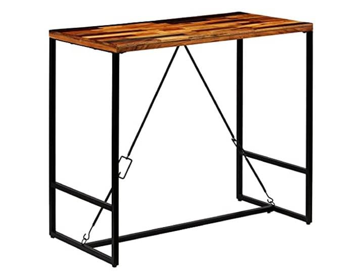 Fisinber Bartisch Altholz Massiv 120x60x106 cm Stehtisch Holz Metall Industrieller Stehtisch aus massivem Altholz und robustem Stahl für Küche, Esszimmer und Bar, Unikat Design.