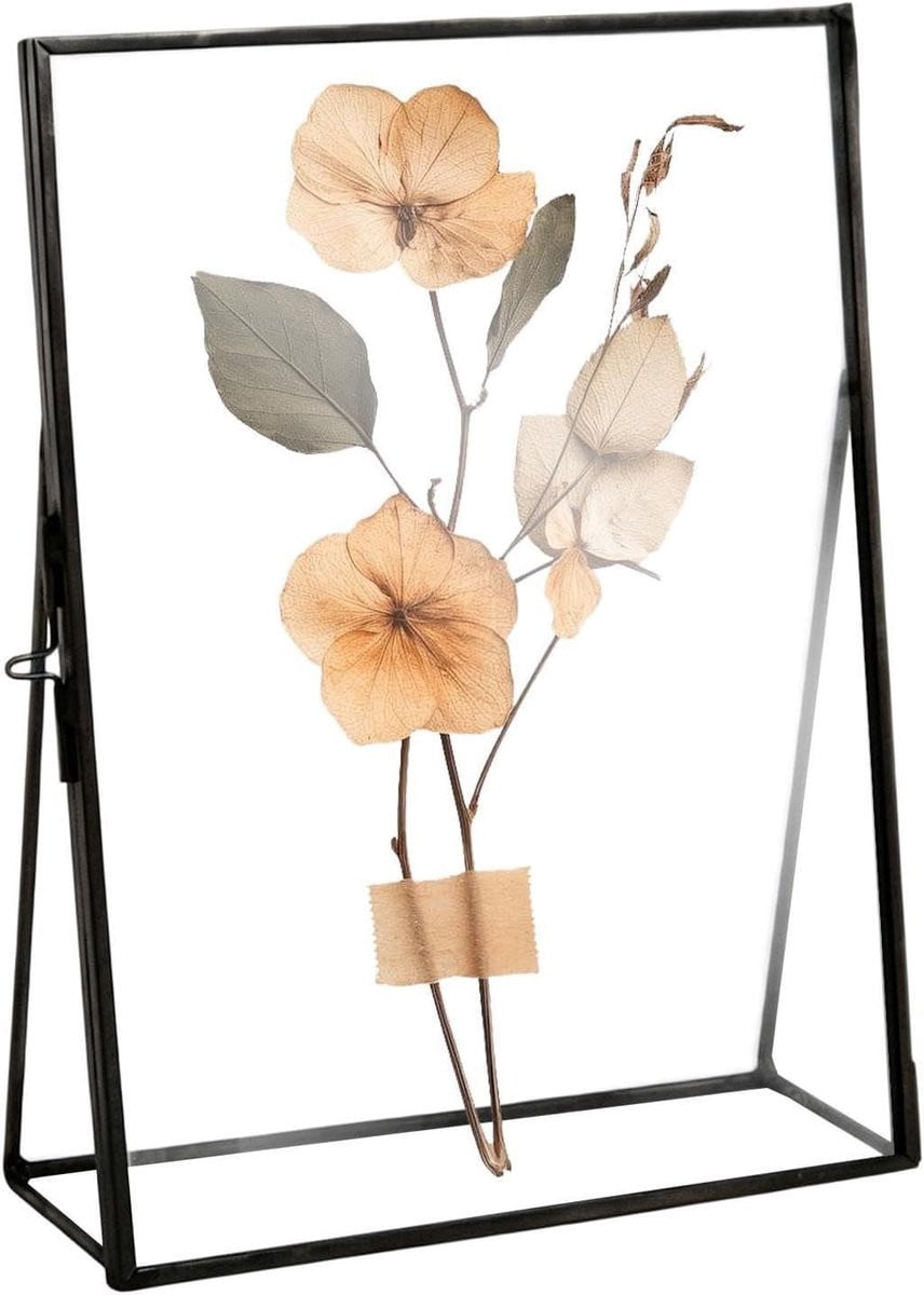 Zwart Dubbel Glas Frame - Zwevend Fotolijstje - Dubbelzijdig Display - 4x6 inch