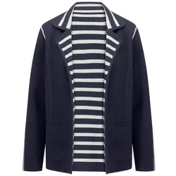 Wende-Strickjacke Peter Hahn blau, 44