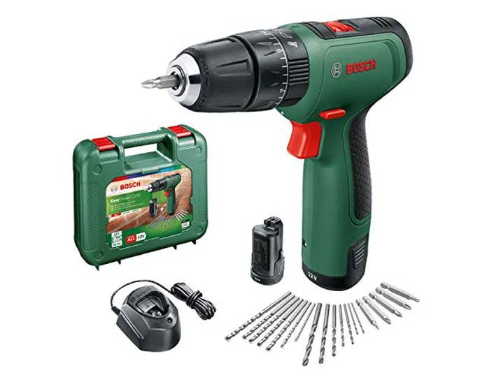 Bosch Akku Bohrschrauber EasyImpact 1200 (2x Akkus, 12 Volt System, 19tlg. Zubehör-Set, im Koffer)