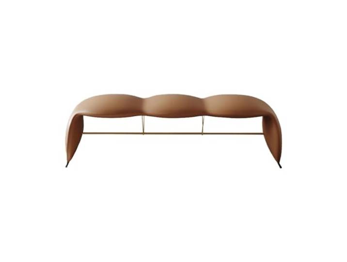 Dekorativ Leder-Schlafzimmerbank, Beistelltisch(Orange,115*36*46cm)