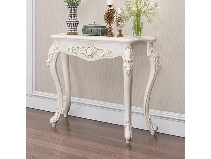 GJVBGA Vintage-Konsolentisch im viktorianischen Stil, Eingangsbereich, Flur, Foyer, Sofatisch mit Beinen, dekorative Möbel, elegantes Display (Größe: 90 x 34 x 86 cm)