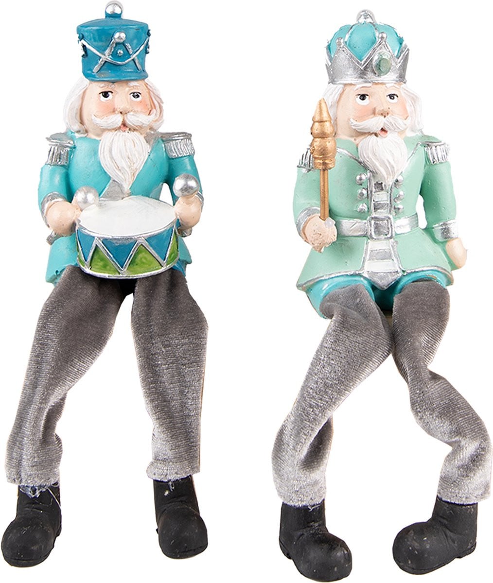 Clayre & Eef Notenkraker Beeldje Groen Kunststof 21 cm