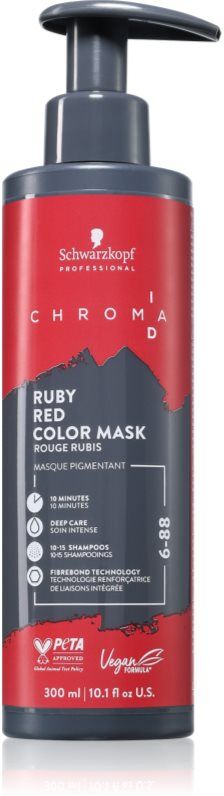 Schwarzkopf Professional Chroma ID Color Mask Intense Bonding Color Mask pour cheveux teinte 6-88 Ruby Red 300 ml