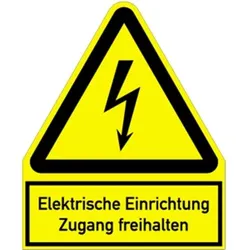 Schild Elektrische Einrichtung Zugang freihalten, Kombischild, Kunststoff, 200x244 mm