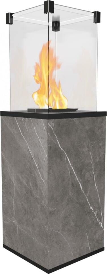 KRATKI Gaskamin PATIO Mini Quarzstein NATURALI PIETRA Grau 4-8,2 kW