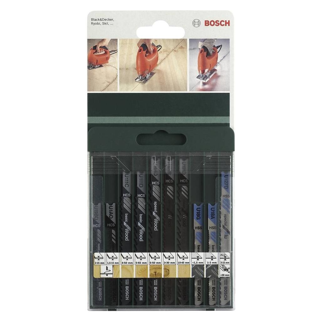 Bosch Zubehör 10tlg. Stichsägeblatt-Set U-Schaft (2609256775)