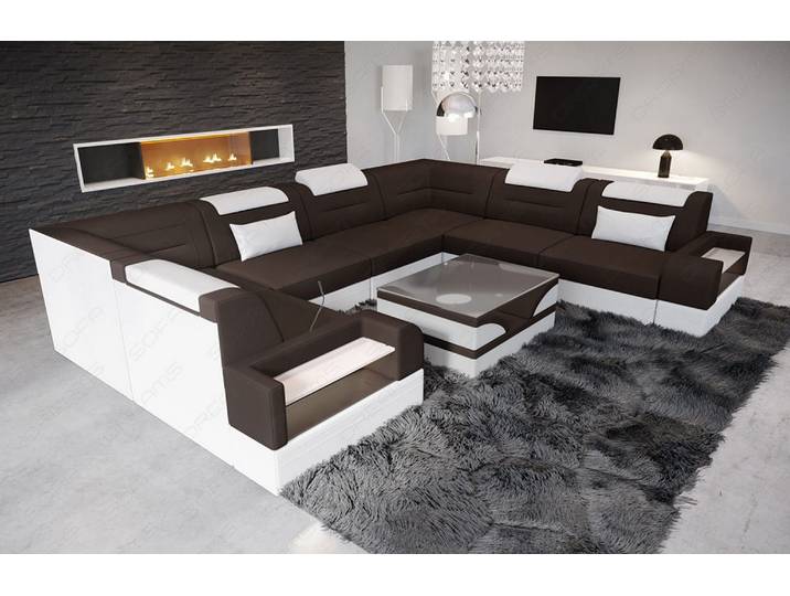 Wohnlandschaft Trivento U-Form aus Stoff