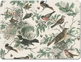 CounterArt Hardboard Placemat, Honeybloom Birds, Set of 4, Made in USA