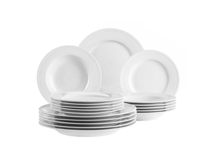 MÄSER Geschirr-Set Arlona Weiss Porzellan 18 Stk - Geschirr-Set