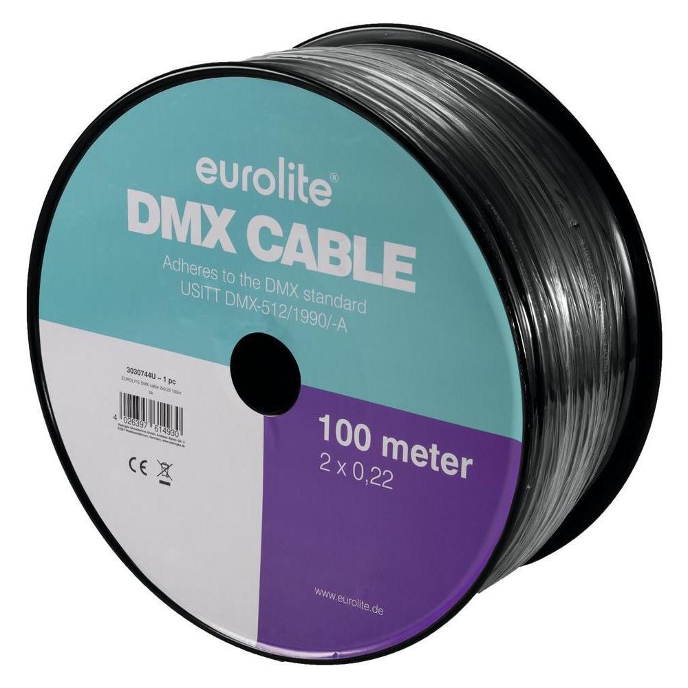 Eurolite DMX Kabel 2x0,22 100m sw (100 m, XLR Kabel) (3030744U)