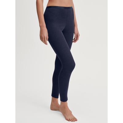 Leggings CALIDA "True Confidence", Damen, Gr. S (40/42), N-Gr, blau (evening blau), Feinripp, Obermaterial: 70% Schurwolle, 30% Seide, normal lang, Hosen Leggings, wärmend, elastisch, Feinripp-Qualität, atmungsaktiv, weich