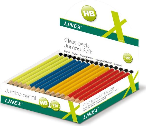 Linex Skoleblyant Jumbo   Hb   Ass. Farver