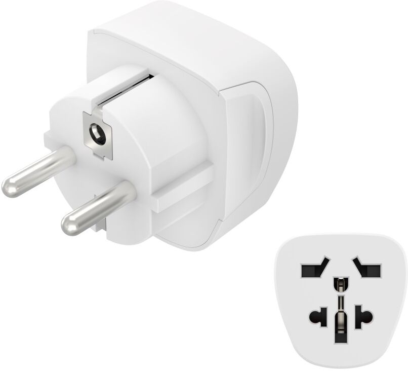 Reiseadapter HAMA "Reiseadapter Typ E und F, 3-polig, universal, Welt nach Europa, Weiß", weiß, Adapter, Reiseadapter