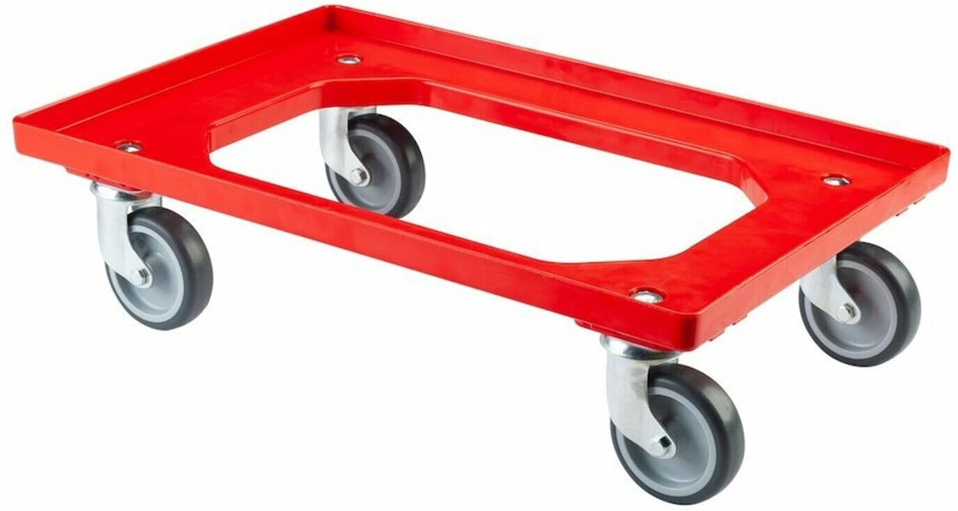 BS Rollen Allzweckrollersammler T.-ROLLER mit Platte, TK 250kg TPR, rot (T.-ROLLER.1R)
