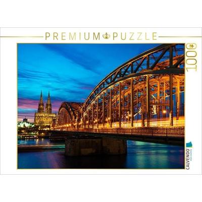 CALVENDO Puzzle Die Hohenzollernbrücke über den Rhein | 1000 Teile Lege-Größe 64x48cm Foto-Puzzle für glückliche Stunden