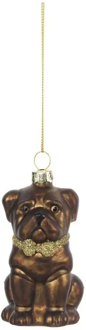 HOME STORY Weihnachtsbaumschmuck Hund   ¦ braun ¦ Glas,Aluminium ¦ Maße (cm): B: