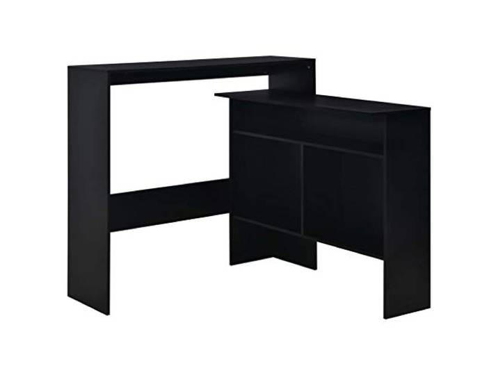 KGHERMDF Bartisch Schwarz 130x40x120 cm Holzwerkstoff Mit Ablage, Hoher Beistelltisch, Robust, Stabil, Leicht Zu Reinigen, Einfache Montage