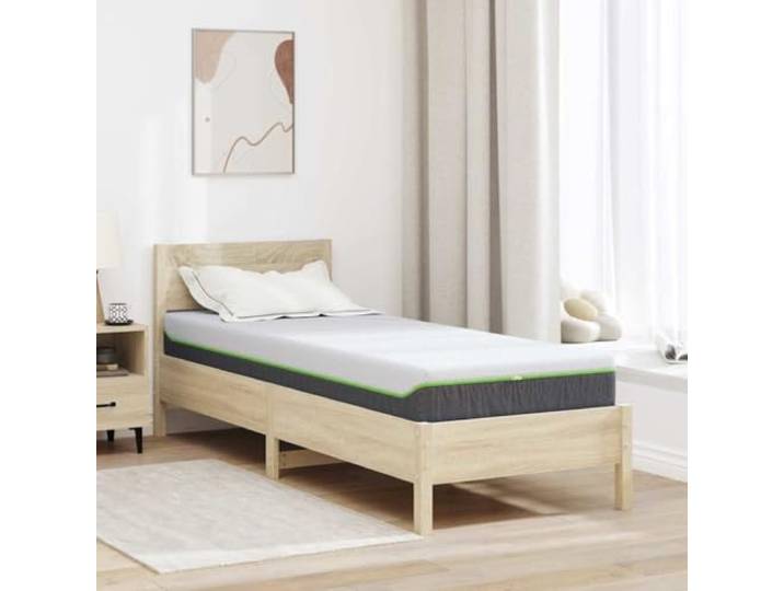Matratze Mittelweich 80 x 200 cm Weiß und Grau Taschenfederkern,7-Zonen-Design,Gel-Memory-Schaum,einzeln verpackte Federn,für Seitenschläfer
