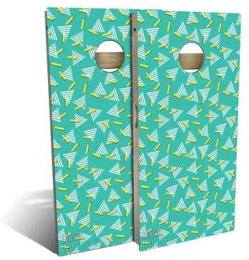 Skip's Garage 80s Teal Outdoor Cornhole Board Set