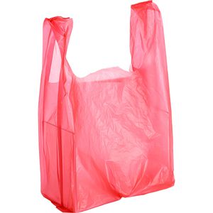 Böttcher-AG Plastiktüten rot, 30 x 52 x 16cm, mit Hemdchenträgern, 100 Stück
