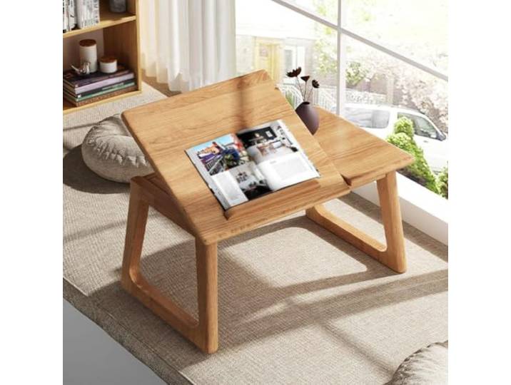 Labasuan Japanischer Tatami-Tisch, tragbarer rechteckiger Bodentisch mit klappbarer Tischplatte, vielseitiger Bodentisch für Zuhause, Büro und Wohnzimmer(60cm)