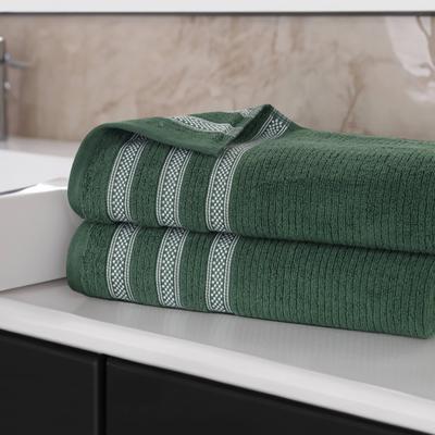 Superior Brea Zero Twist Cotton Ribbed Modern Bath Sheet Set of 2