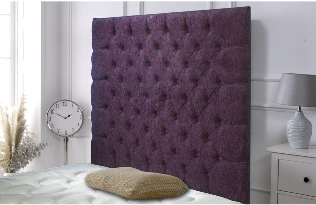 Rosdorf Park Shaw Upholstered Chenille Headboard Plum Double (4'6)