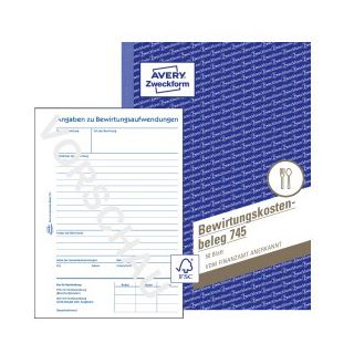 AVERY Zweckform Bewirtungskostenbeleg Formularbuch 745