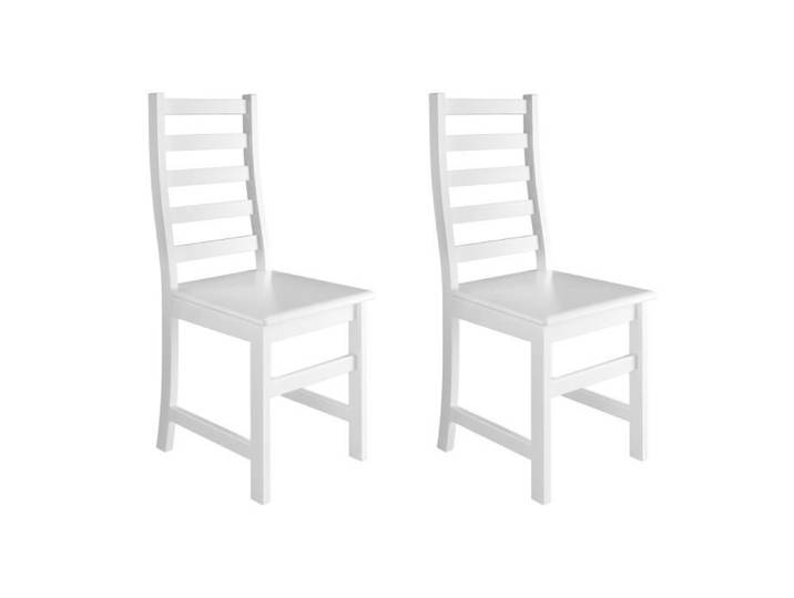 set de 2 chaises de cuisine blanche chaise de salle à manger chaise en pin massif 90.71-21-DW