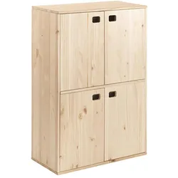 Europe & Nature, Vitrine + Buffetschrank, Pine Uhr (70.80 x 33 x 105.40 cm)
