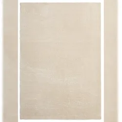 Hotelzimmer Teppich ALDAN Uni Polyester 16mm Antirutsch Gästezimmer pflegeleicht Büroteppich 120x160 cm Beige | Kadima Design