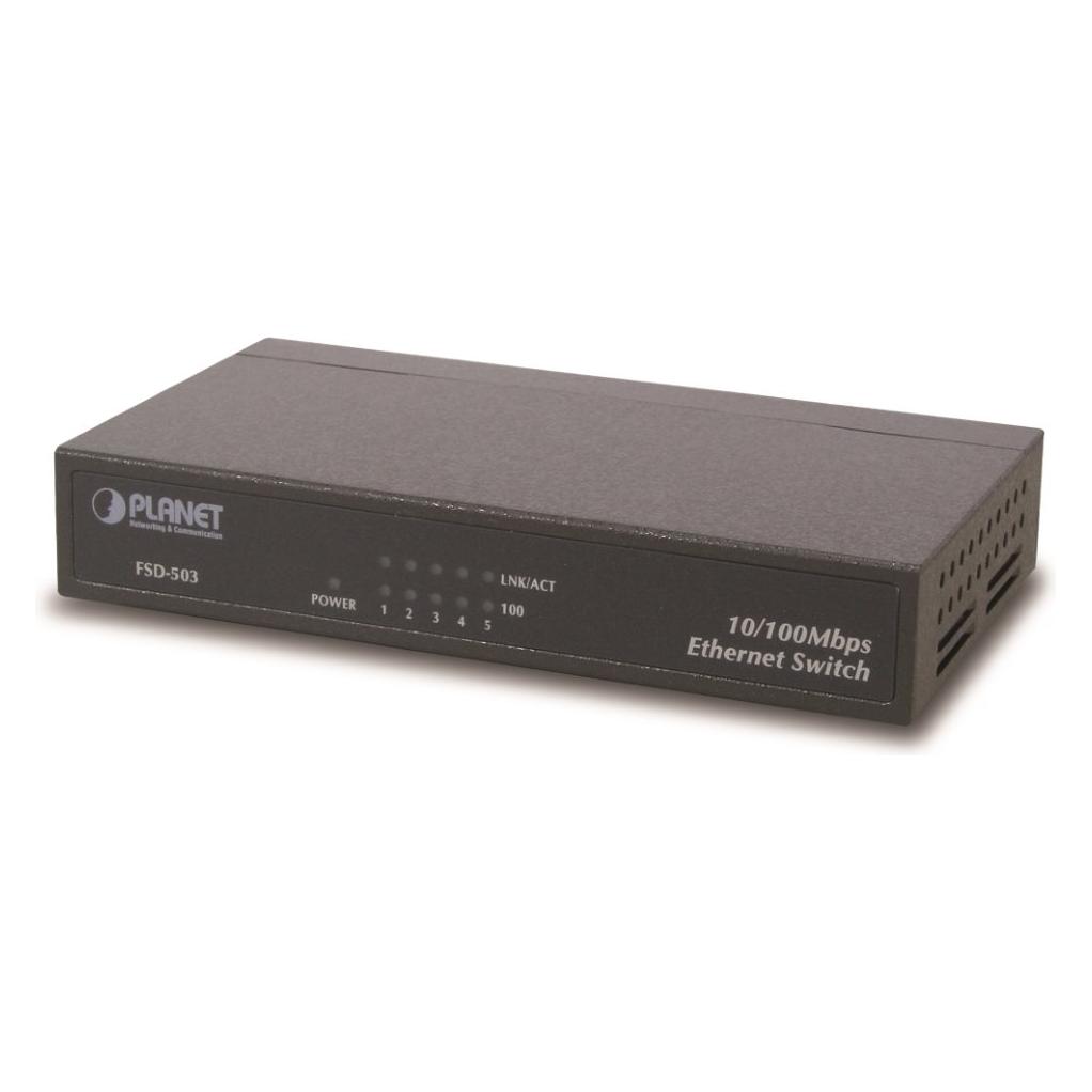 Planet FSD-503 / Switch / 5x 10/100 Mbps / kov / fanless (5 Ports) (FSD-503)