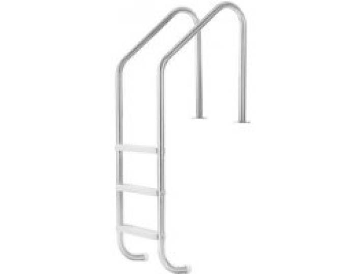 VEVOR Poolleiter Edelstahl 120 kg, 3-stufige Treppe mit Doppeltem Handlauf, Rutschfeste Stufen, Sicherheitsleiter für Ein- & Ausstiege von ca. 122 bis 137 cm Unterflur-Pool, 655x600x1580 mm