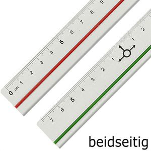 Rumold Lineal 15cm Edelstahl silber 2in1 323701