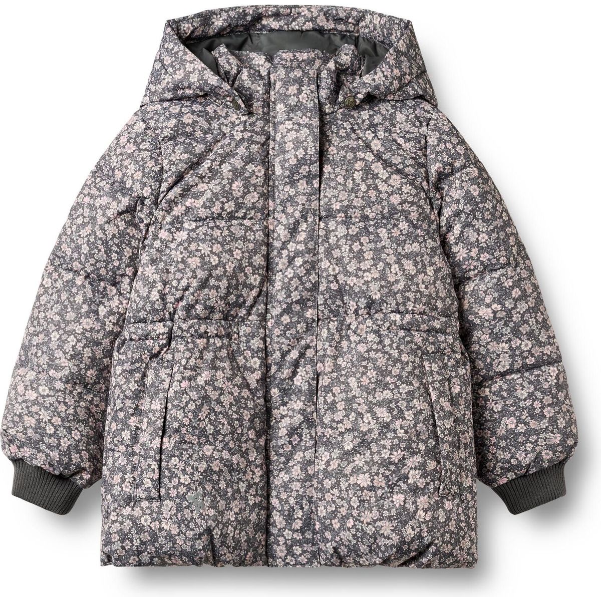 Wheat Puffer Jacket Eli dark charcoal flowers (9670) 140 7366-913R GRS-9670-140/10y