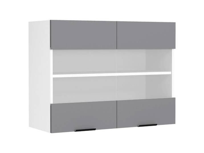 Küchenoberschrank, Anthrazit & Weiß, 80x60x31 cm, Holzwerkstoff, Hängend, Modern, MID.YOU