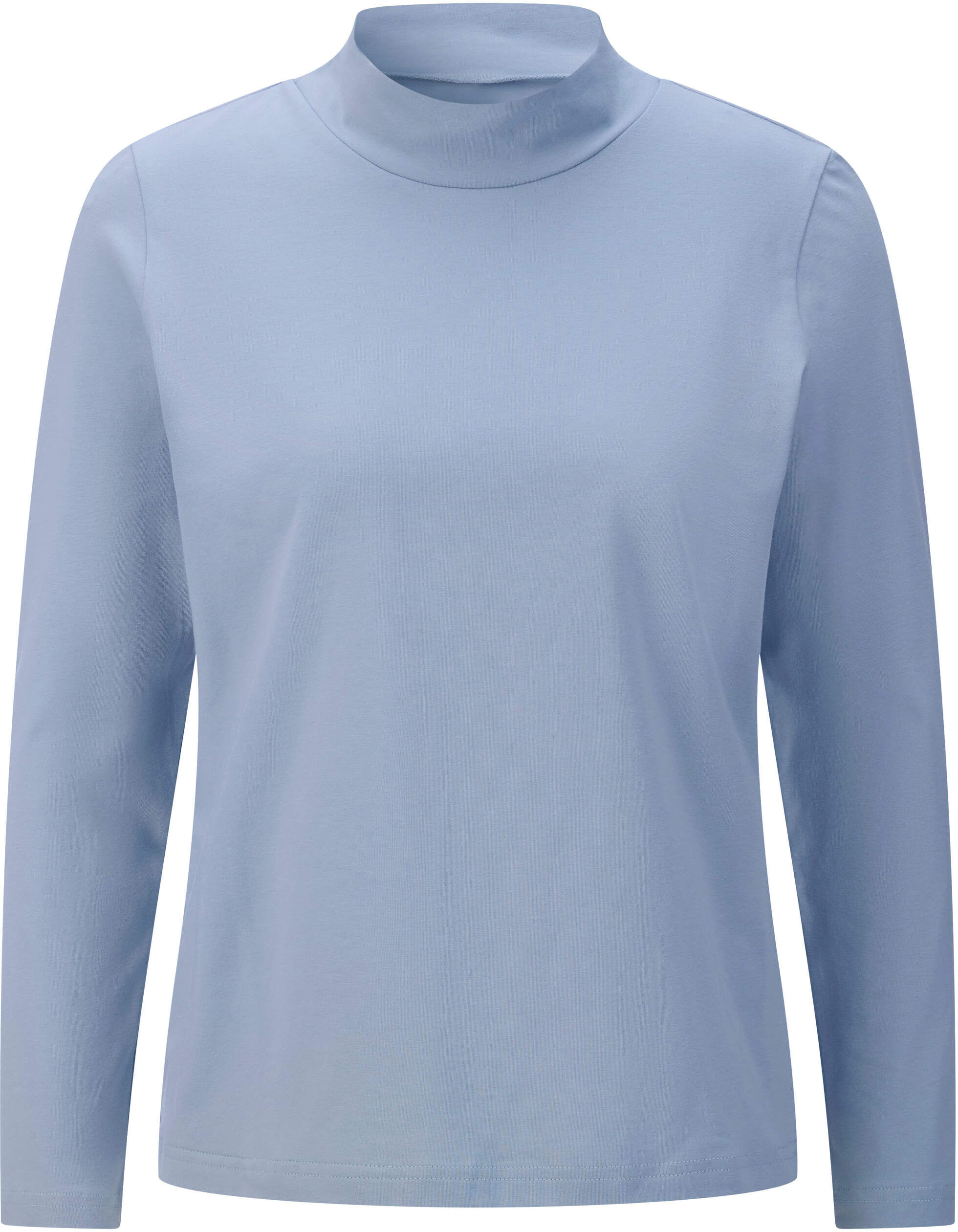 T-Shirt WITT "Stehkragen-Shirt Stehkragenshirt mit Ellbogen-Patches in Jeans-Optik", Damen, Gr. 40, bleu, Modisch, Shirts T-Shirt