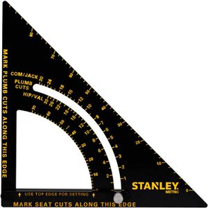 Stanley Winkeldreieck STHT46054-0, Rafter Square aus Aluminium, 300mm, mit Anschlag und verstellbarem Arm
