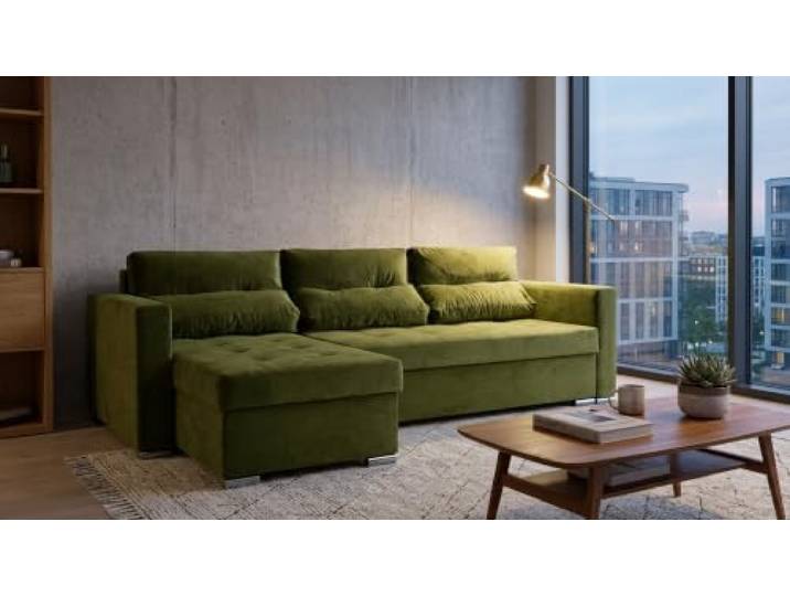 Family Meble Ecksofa Varius Royal Aura mit Schlaffunktion und 2 Bettkästen, Ecke rechts – Variante Royal 313