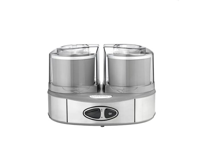 Cuisinart Duo Eiscreme-Maschine 2 Geschmacksrichtungen auf einmal zubereiten 2 x 1L Hausgemachtes Gelato & Eiscreme-Maschine Sorbet-Maschine Frozen Yogurt-Maschine