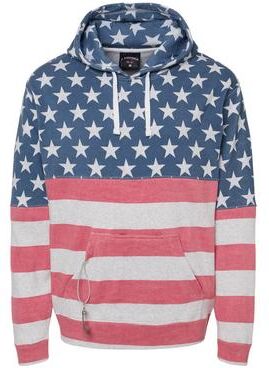 J America JA8815 Tailgate Hood T-Shirt in Stars & Stripes size 3XL 8815