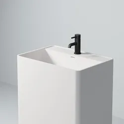 Steinberg Serie 445 Waschtisch Standwaschtisch aus Mineo Stone, matt white, 445 7110 W 445 7110 W