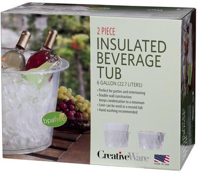 Creative Labs CreativeWare Insulated 6gal Beverage Tub - Clear