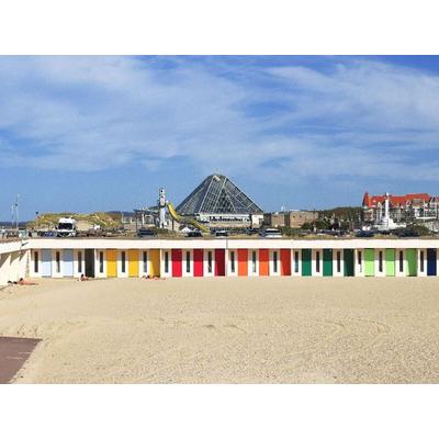 CALVENDO Puzzle Le Touquet-Paris-Plage, bunte Badehäuschen am Strand | 1000 Teile Lege-Größe 64x48cm Foto-Puzzle für glückliche Stunden